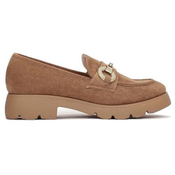 Mokasyny Damskie Z Ozdobą Landia Półbuty Loafersy Eleganckie Brązowe 36
