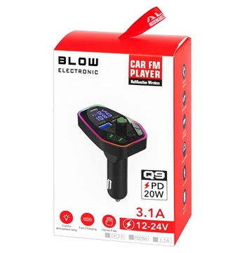 FM-АУДИО ПЕРЕДАТЧИК BLUETOOTH MP3 RGB BT БЫСТРОЕ ЗАРЯДНОЕ УСТРОЙСТВО USB-C USB 3.1 18 Вт