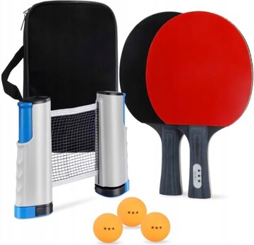 TENIS STOŁOWY PING PONG SIATKA PALETKI ZESTAW