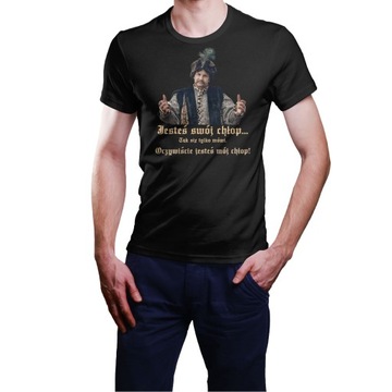 T-shirt męski okrągły dekolt JESTEŚ SWÓJ CHŁOP 1670 Jan Paweł rozmiar XXL