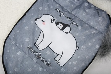 ПРЕМИУМ BABYMAM УТЕПЛЕННЫЙ СПАЛЬНЫЙ МЕШОК ДЛЯ КОЛЯСКИ, САНОК, С МЕХОМ