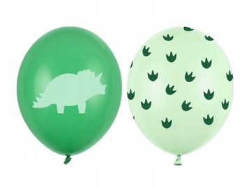 Balony Urodziny Dinozaury Dino Party do Girland Zielone na HEL 50szt 30cm