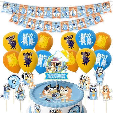 DUŻY ZESTAW URODZINOWY Z BAJEK BALONY TOPPERY GIRLANDA NA IMPREZE 47EL
