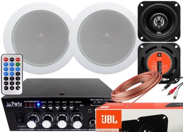 GŁOŚNIKI SUFITOWE JBL RADIO BLUETOOTH USB ZESTAW