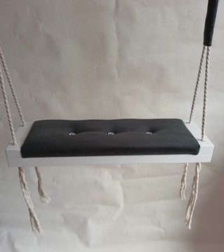 Качели 50СМ ДЕТСКИЕ с белой обивкой, сиденье БИРЮЗОВЫЙ ДОМАШНИЙ САД КОМНАТА