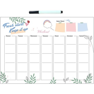 Магнитный акриловый календарь на неделю на холодильник.