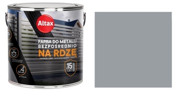 ALTAX FARBA DO METALU BEZPOŚREDNIO NA RDZĘ 2,5L - SZARY PÓŁMAT RAL7040
