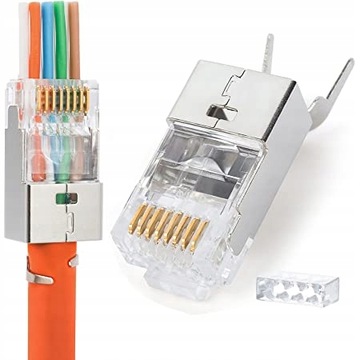 Wtyki RJ45 EZ przelotowe STP kat.6A kat.7 7A 10szt