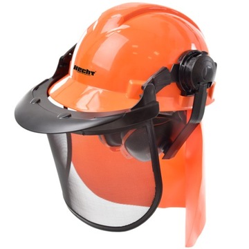 KASK OCHRONNY DLA PILARZA Z NAUSZNIKAMI OSŁONĄ HECHT 900100 OCHRONA TWARZY