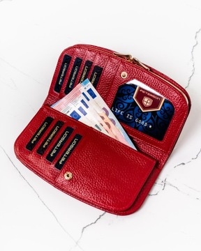 Peterson duży damski portfel lakierowany skórzany