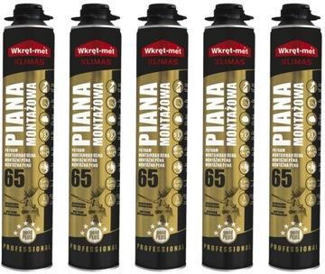 KLIMAS Piana montażowa pistoletowa niskoprężna GOLD 650 5szt