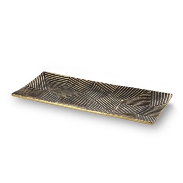 CZARNA PATERA CERAMICZNA EMMI39x18 ZŁOTY WZÓR