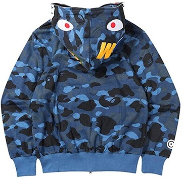 СВИТШОТ BAPE SHARK KANGARO, ФИОЛЕТОВЫЙ КАМУФЛЯЖНЫЙ КЕНГУРУ