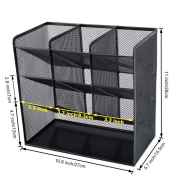 МЕТАЛЛИЧЕСКИЙ НАСТОЛЬНЫЙ ОРГАНАЙЗЕР ДЛЯ ДОКУМЕНТОВ, ПОДХОДЯЩИЙ ДЛЯ ОФИСА 43*27*16 СМ