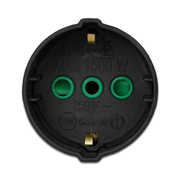 Outlet mały adapter wtyczki 10A do schuko 16A włoski/niemiecki kolor czarny