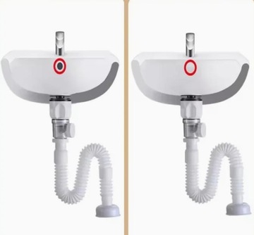 ZESTAW: KOREK KLIK-KLAK bez PRZELEWu Biały + SYFON UMYWALKOWY DO UMYWALKI