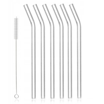 SZKLANE SŁOMKI WIELORAZOWE EKO + CZYŚCIK 6SZT 20CM
