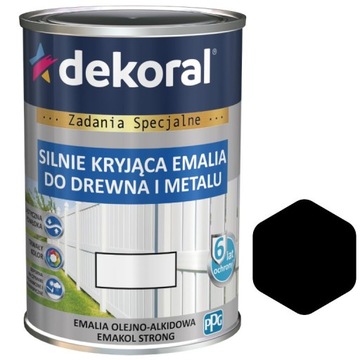 DEKORAL EMAKOL FARBA OLEJNA CZARNA 0,2 L