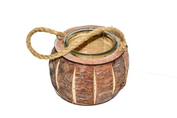 ŚWIECZNIK DREWNIANY 17X17X12CM