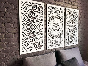 3D МАНДАЛА КРАСИВЫЙ ОТДЕЛКА СТЕНЫ, БОХО, ГЛАМУР, АЖУРНЫЕ ПАНЕЛИ ДЛЯ СТЕНЫ