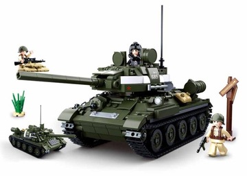 БЛОКИ ТАНК Т-34-85 РУДИ СУ-100 Упаковка 2 в 1 ВОЕННЫЕ 3 ФИГУРКИ + ОРУЖИЕ LEGO