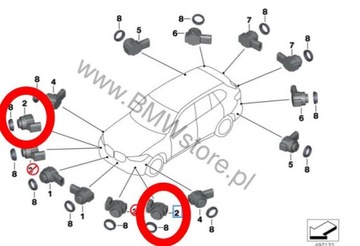 Czujnik PDC BMW G11 G12 G14 G15 G05 G07 9826785