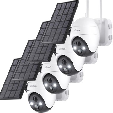 4xZEWNĘTRZNA SOLARNA KAMERA WIFI OBROTOWA BEZPRZEWODOWA 5MPx DO MONITORINGU