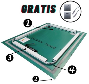 LUSTRO 80x120 ŁAZIENKOWE LED PODŚWIETLANE WZORY