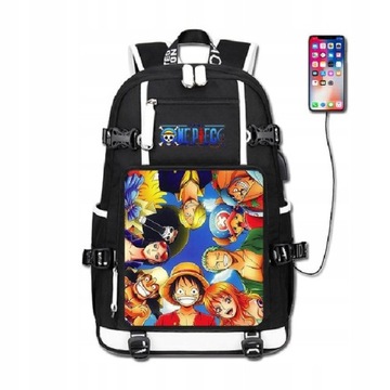 Plecakone kawałek USB ładowanie plecak anime luffy