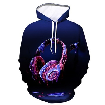 MODNA BLUZA MŁODZIEŻOWA MUZYKA SŁUCHAWKI XS