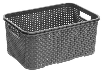 KOSZ UNIWERSALNY RATTAN POJEMNIK PUDEŁKO 7L 1742 ANTRACYT
