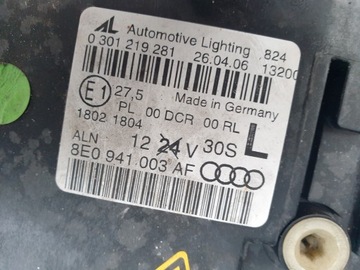 AUDI A4 B7 04 КСЕНОНОВАЯ лампа передней фары ЛЕВАЯ