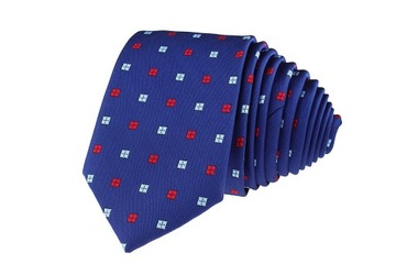 WĄSKI KRAWAT SLIM 6 cm NIEBIESKI CZERWONY BŁĘKITNY