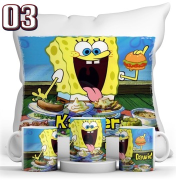 КРУЖКА ГУБКА БОБ + ПОДУШКА + НАБОР ИМЕНИ