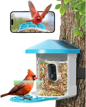 Inteligentny karmnik dla dzikich ptaków GNCC z kamerą słoneczną 1080P