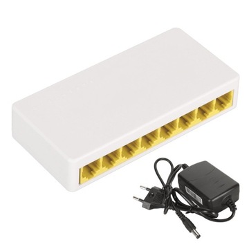 8-portowy przełącznik Ethernet 10/100 Mbps obsługa