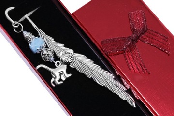 ZAKŁADKA DO KSIĄŻKI kot kotek AKWAMARYN hematyt kamień