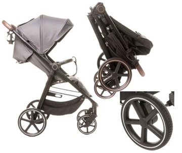 LEKKI WÓZEK SPACEROWY DUŻE KOŁA 0-22KG AKCESORIA +TORBA STINGER PRO