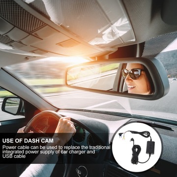 Кабель регистратора движения Камера на приборной панели Автомобильное зарядное устройство