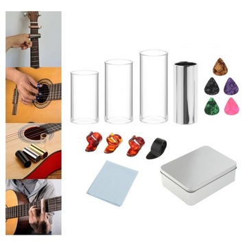 Слайдеры для электрогитары с портативной коробкой и 5 медиаторами в стиле А