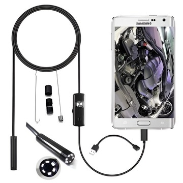 ЭНДОСКОПНАЯ КАМЕРА ДЛЯ ОСМОТРА ANDROID USB-C 5M LED USB-C 3в1