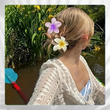 Набор из 4 заколок для волос длиной 8 см с цветами плюмерии в гавайском праздничном стиле