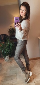 Итальянская кожаная молния с вощеными пуговицами 3XL/4XL.