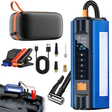 KOMPRESOR URZĄDZENIE ROZRUCHOWE BOOSTER JUMP STARTER AIR PUMP LATARKA LED