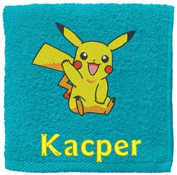 PIKACHU ręcznik z Twoim imieniem HAFT wzór pokemon pikachu 70x140 PREZENT