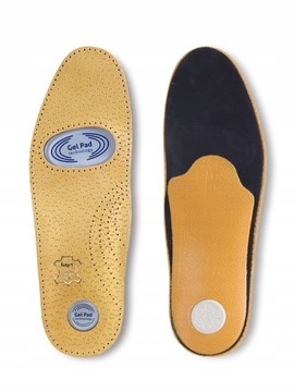 Профилированные кожаные стельки для обуви с гелевой амортизирующей вставкой Kaps.