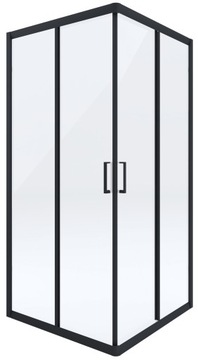 KABINA PRYSZNICOWA 100X80 CZARNA PROSTOKĄTNA NERO