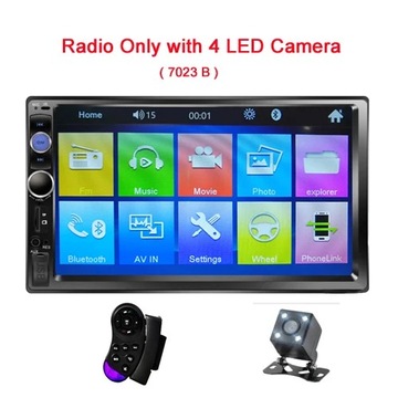 7023B Z 4 stylami LED Radio 2 Din MP5 7 Bluetooth FM Aux