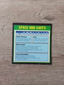 Space Ork Goffs Reference Card Warhammer 40000 2nd edition