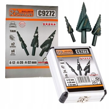 WIERTŁA STOPNIOWE DO METALU 4-32 MM 3SZT C9272